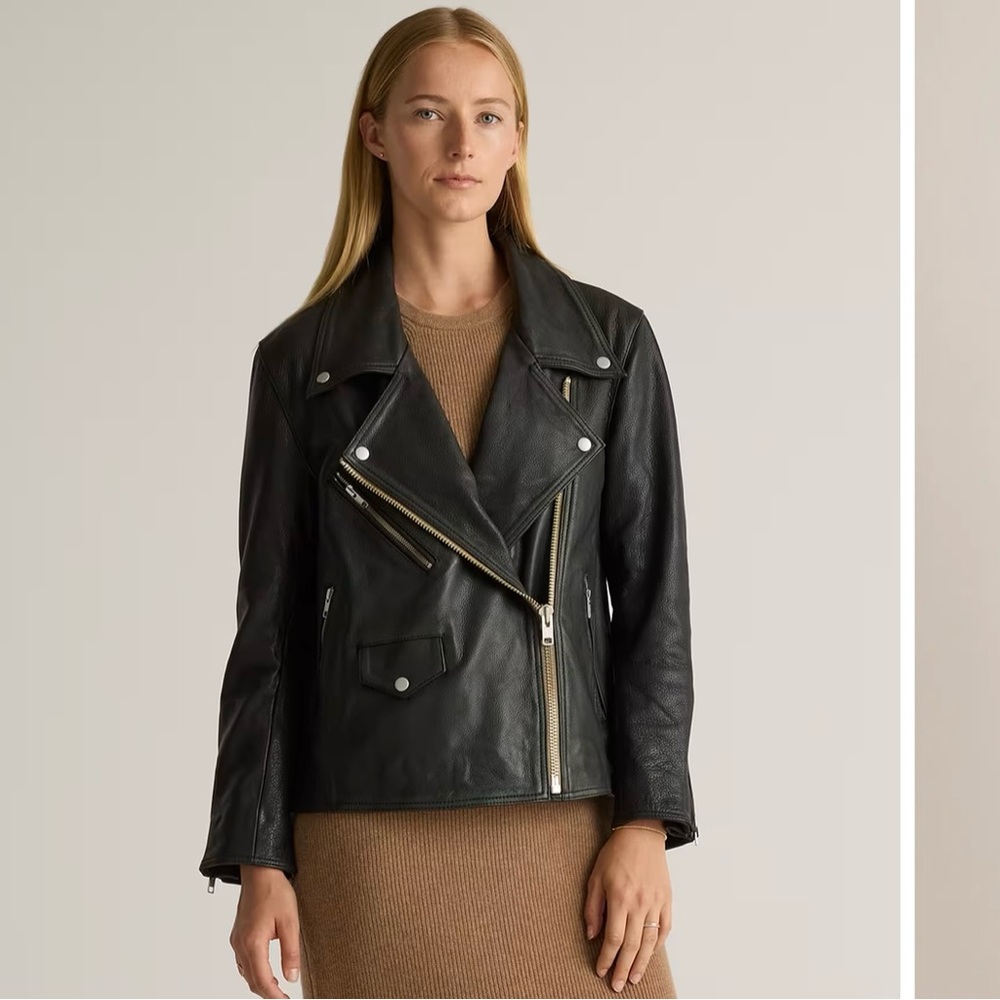 Quince Black Leather Jacket